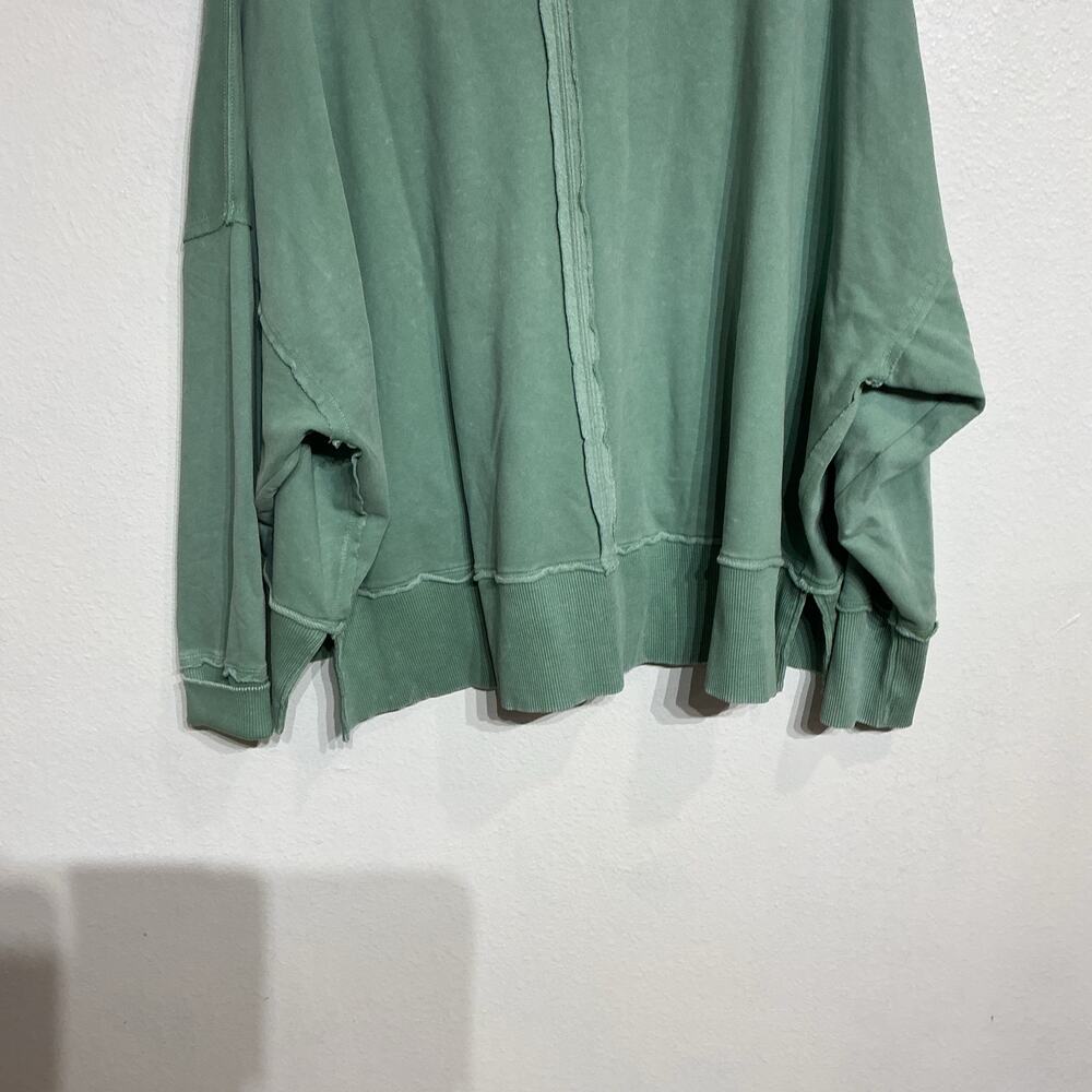 American Eagle Green Cropped Oversized Sweatshirt Sz M - Picture 8 of 12